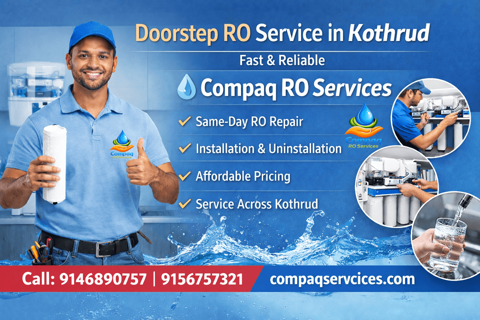 Doorstep RO Service in Kothrud – Fast & Reliable | Compaq RO Services doorstep ro service in kothrud