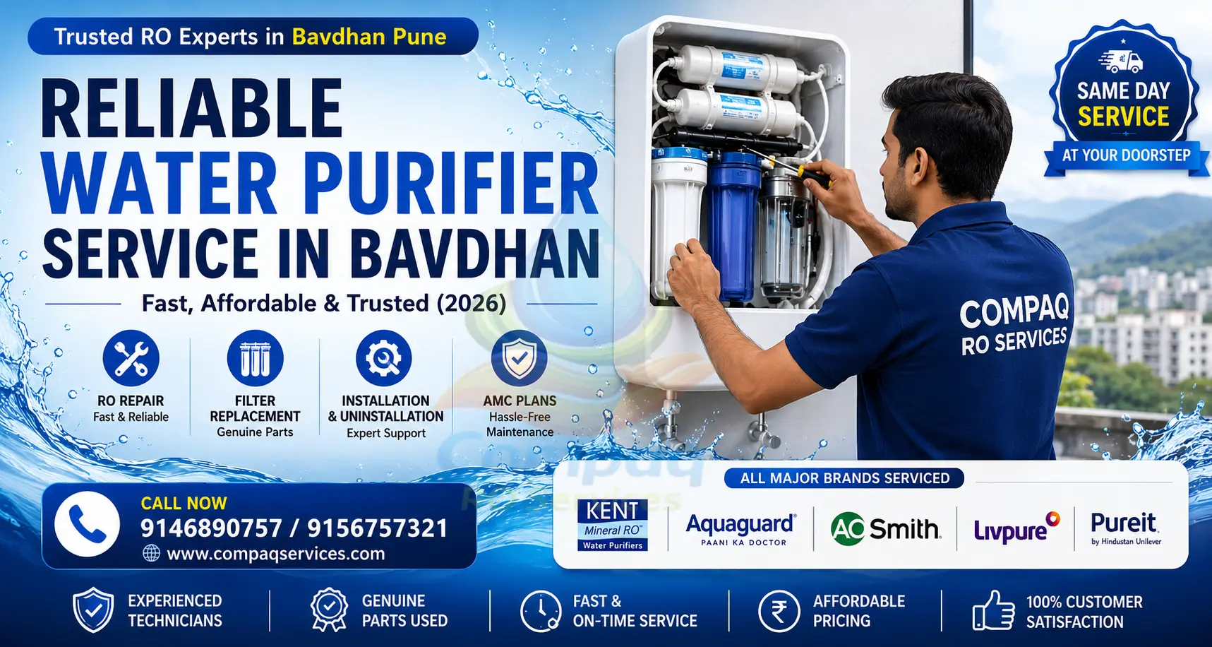 reliable water purifier service in bavdhan