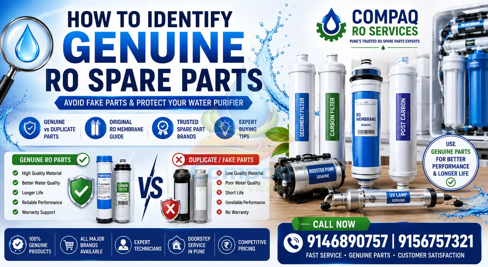 how to identify genuine ro spare parts